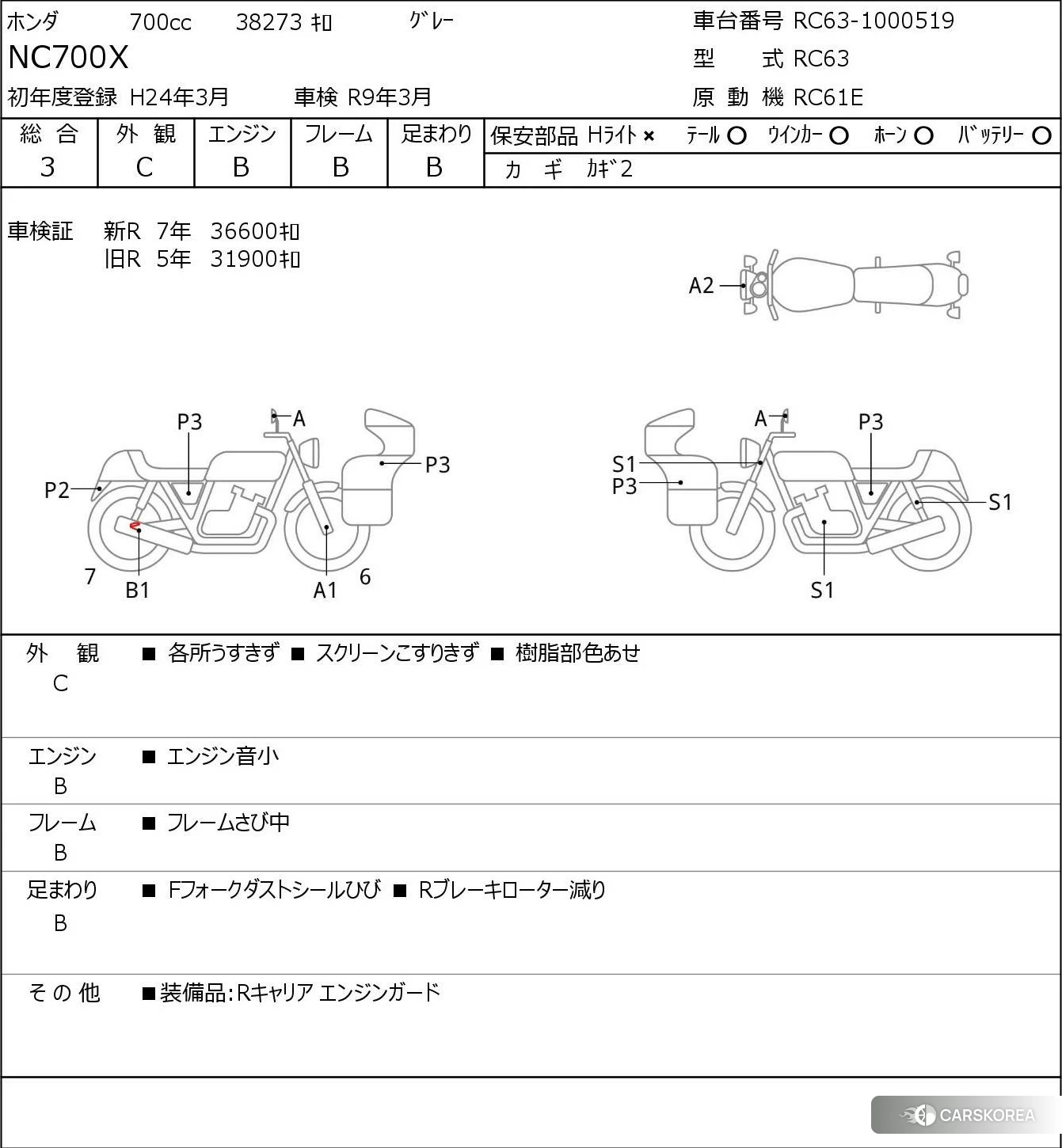 Проданный Honda NC700X id 3948094 из Японии, фото 5