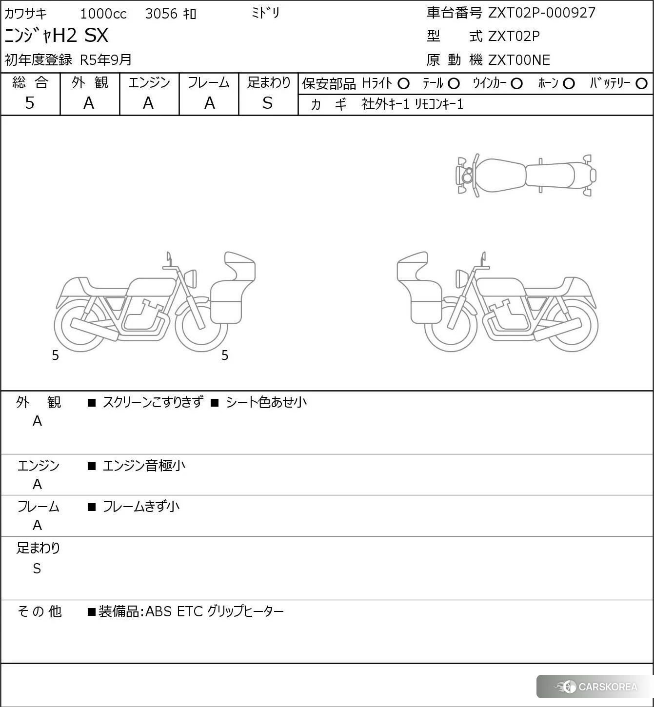 Проданный Kawasaki NINJA H2 SX 2023 из Японии, фото 5