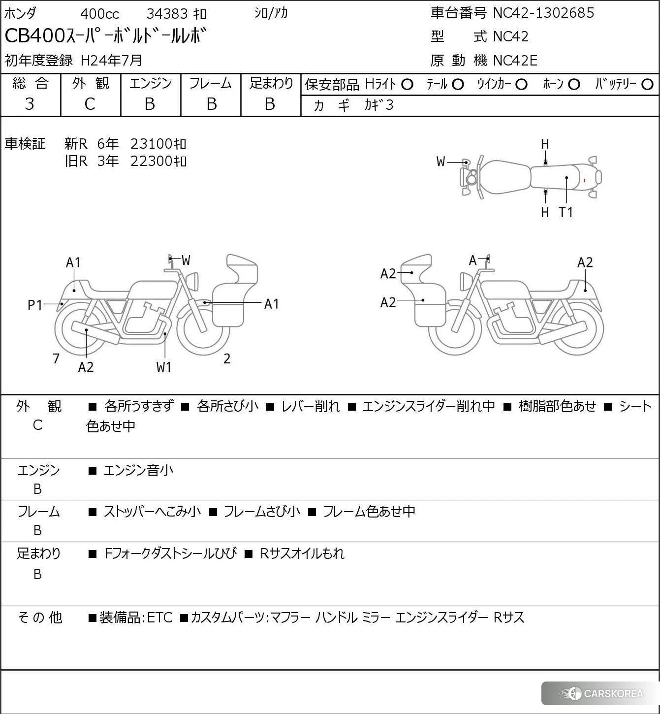 Проданный Honda CB400SF BOLDOR id 4206481 из Японии, фото 5
