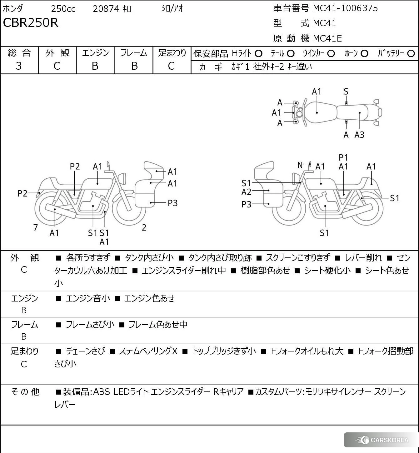 Проданный Honda CBR250R id 4193004 из Японии, фото 5
