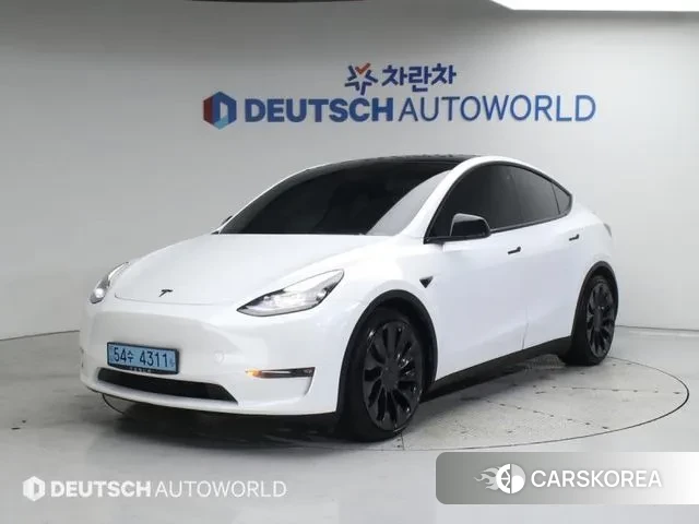 Tesla Model Y 2021 Белый из Кореи