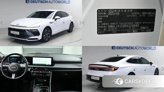Hyundai Sonata D Edge (DN8) 2023 Белый из Кореи