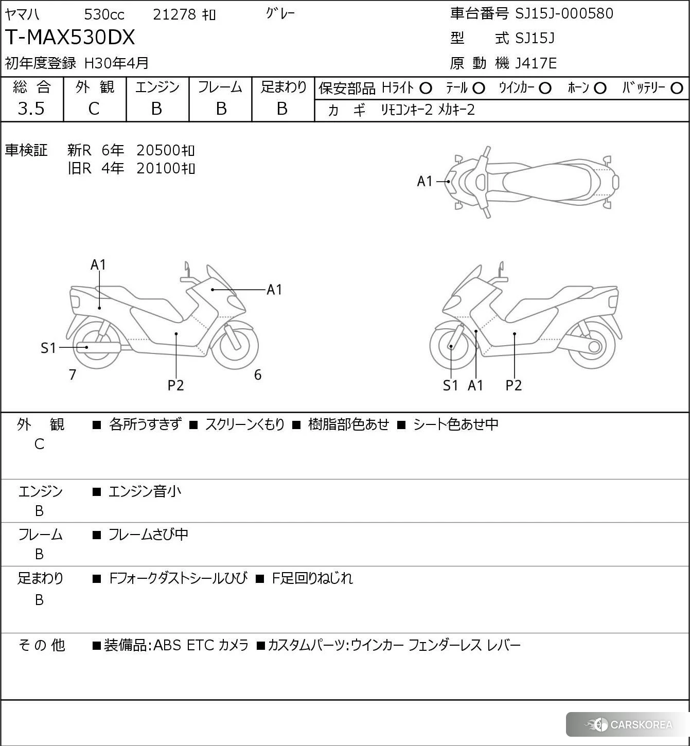 Проданный Yamaha T-MAX 530 DX id 4183107 из Японии, фото 5