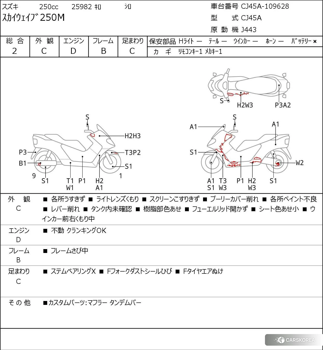 Проданный Suzuki SKYWAVE 250M id 4205986 из Японии