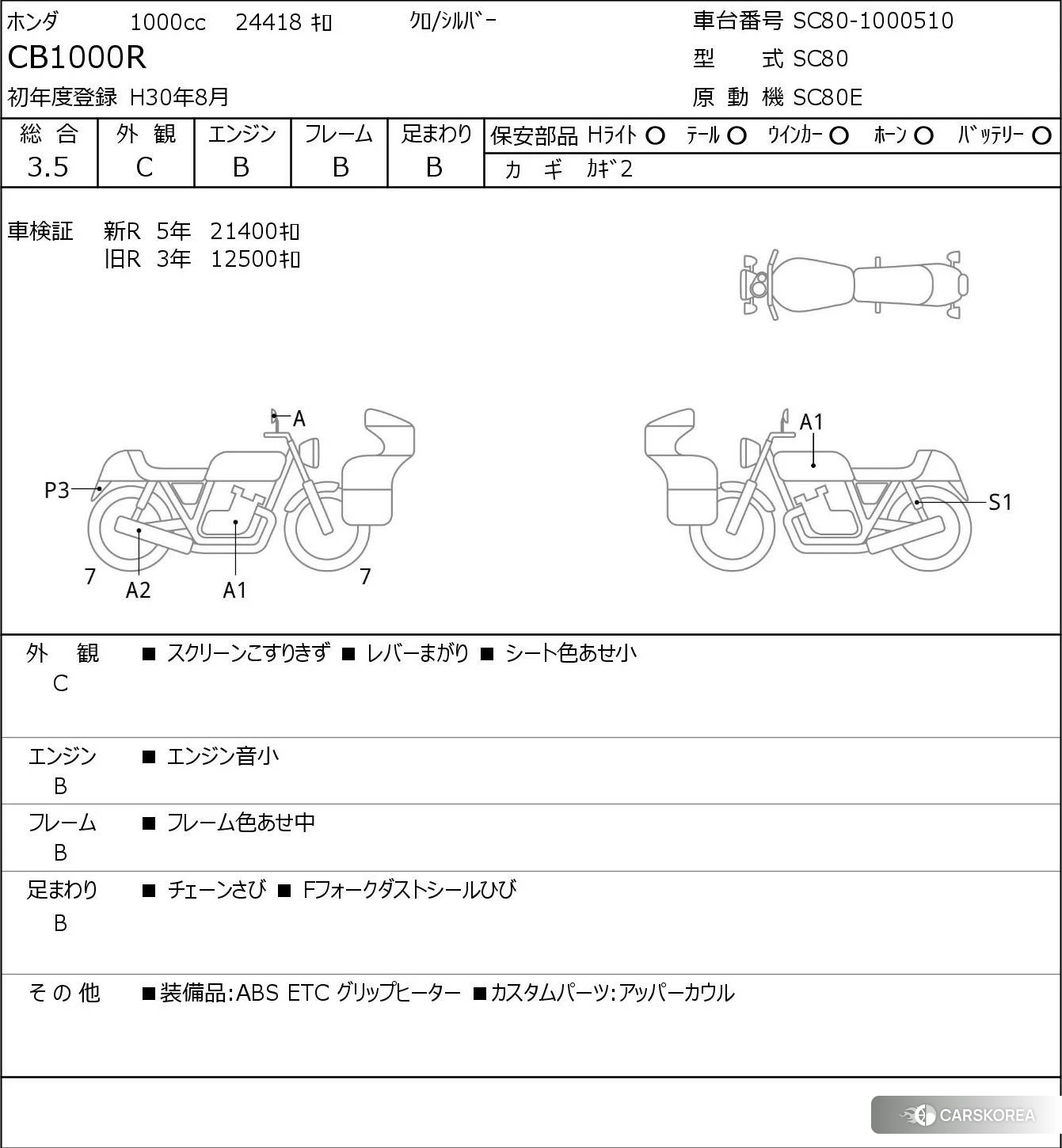 Проданный Honda CB1000R id 3949451 из Японии, фото 5