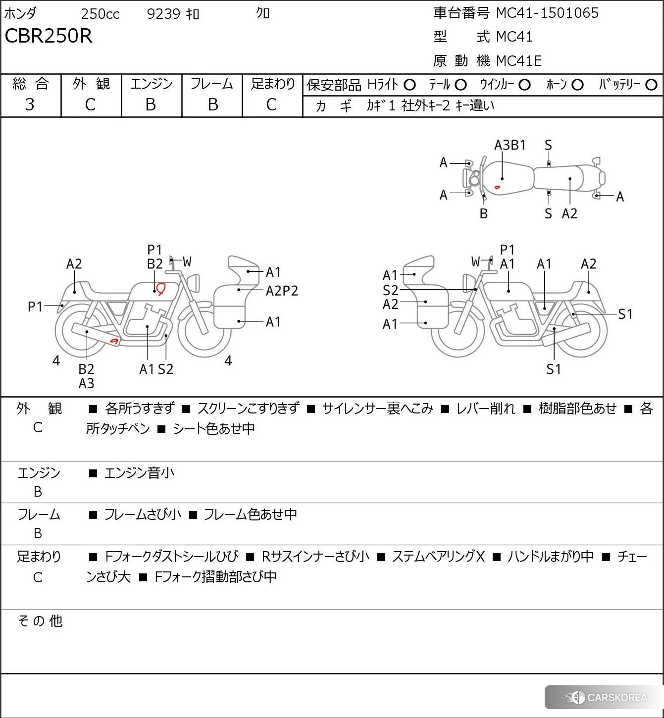 Проданный Honda CBR250R id 4193753 из Японии, фото 5