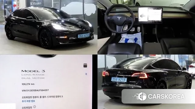 Tesla Model 3 2019 Черный из Кореи