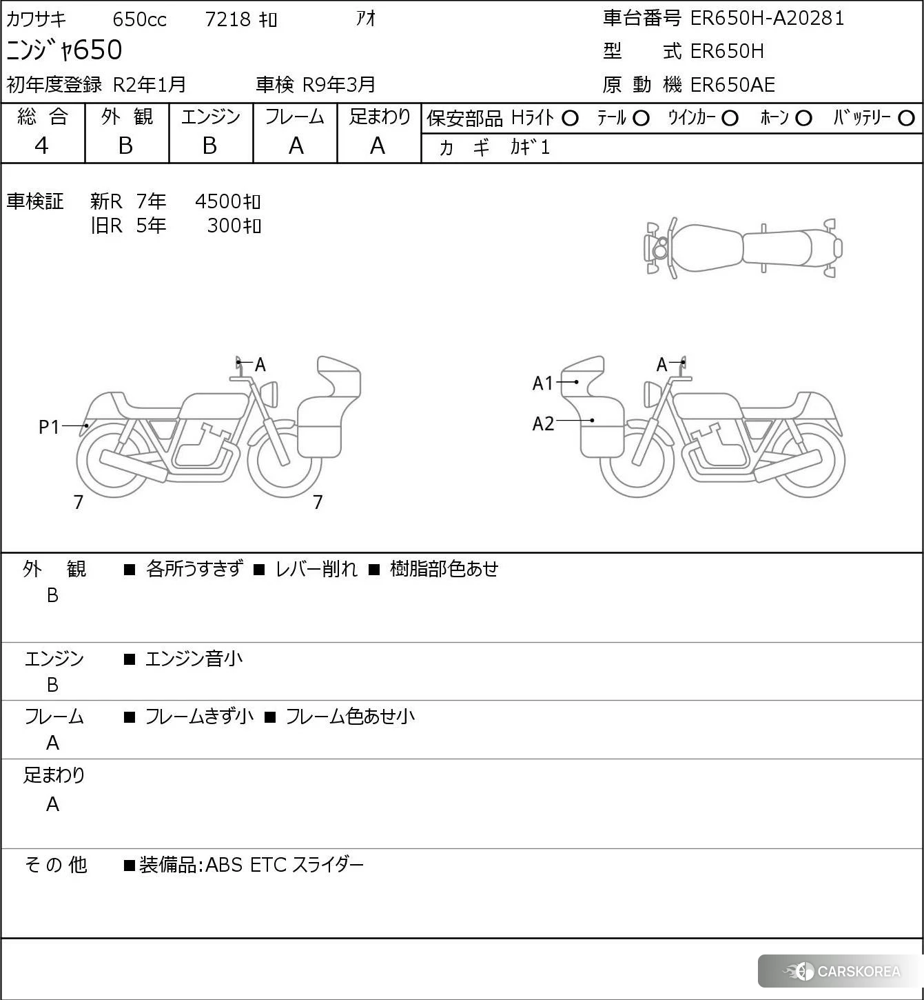 Проданный Kawasaki NINJA 650 id 4206005 из Японии, фото 5