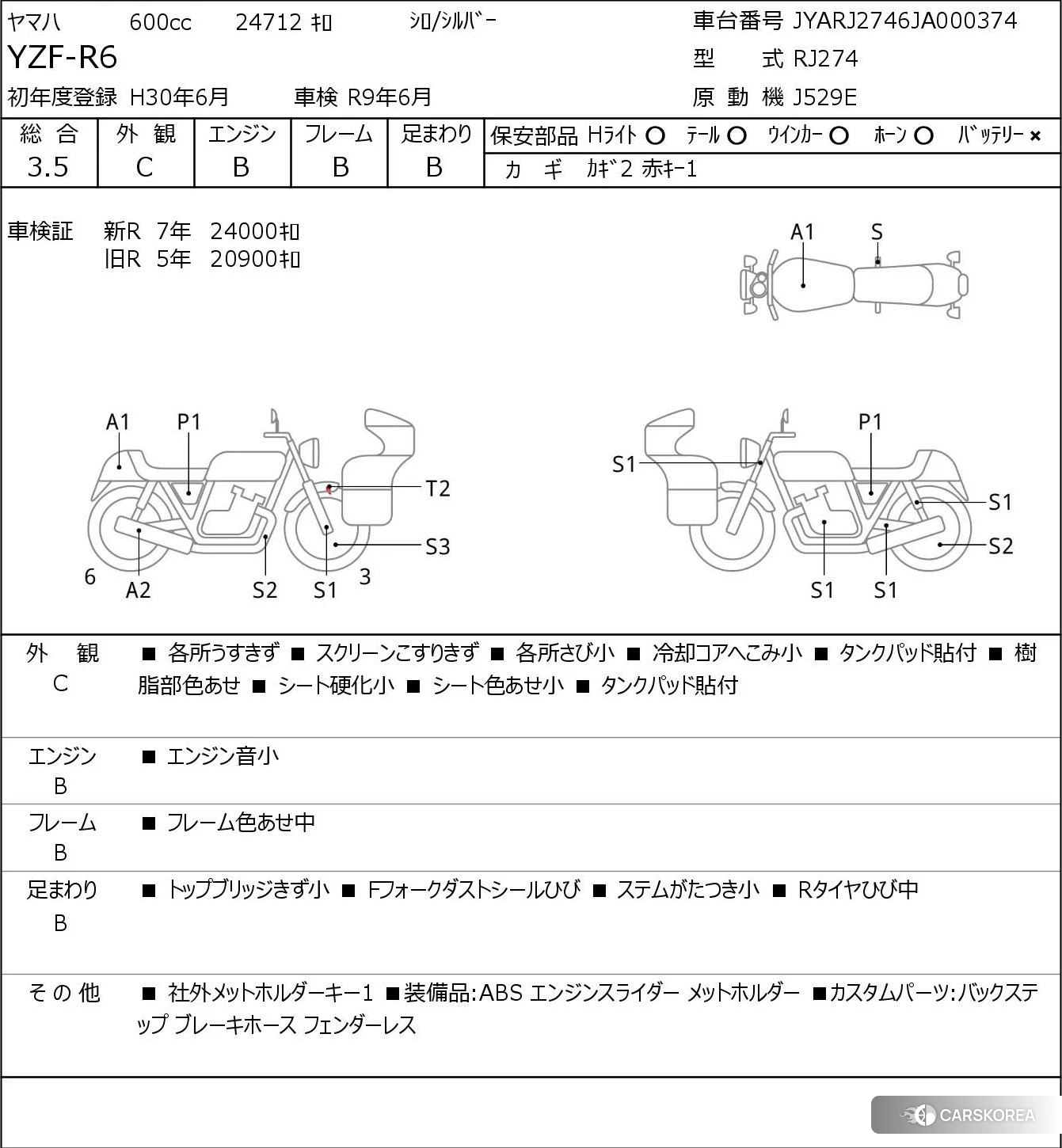 Yamaha YZF-R6 2018 из Японии, фото 5