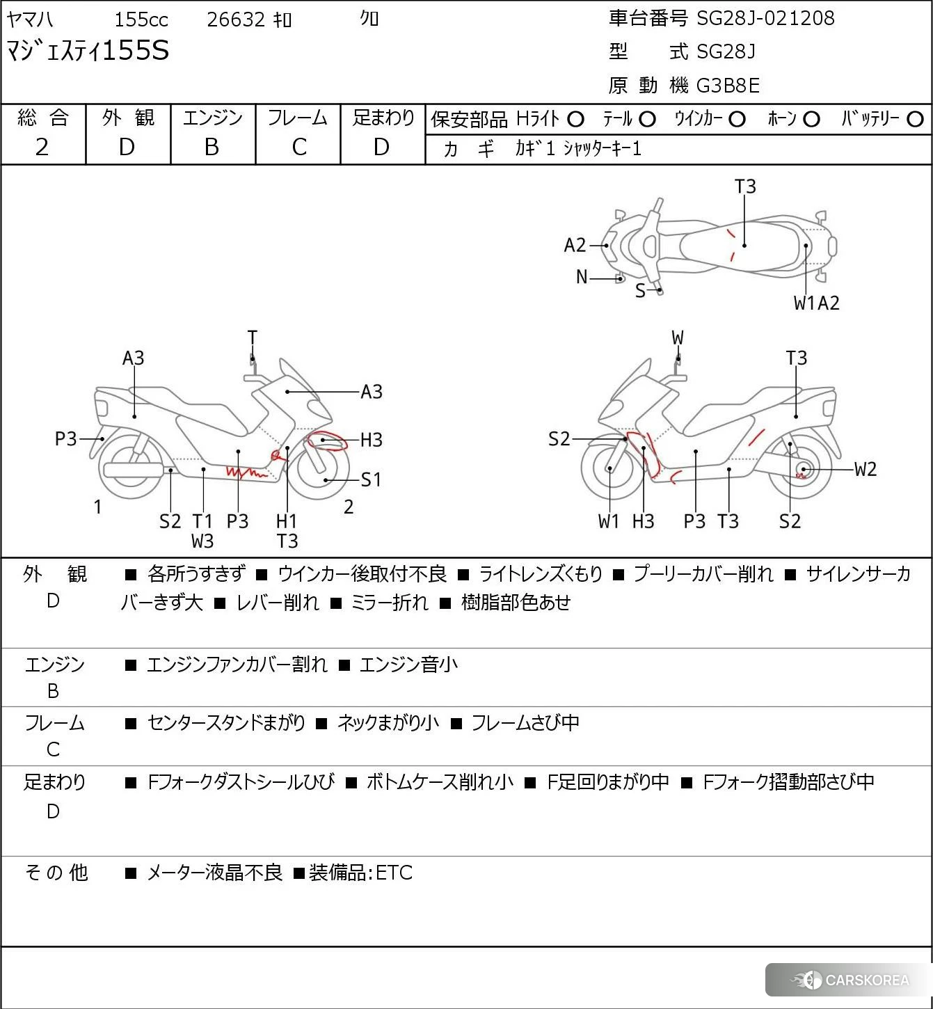 Yamaha MAJESTY 155S 2016 из Японии, фото 5