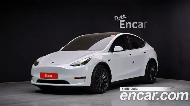 Tesla Model Y 2021 Белый из Кореи