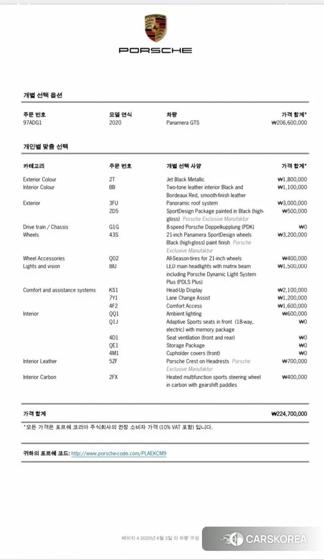 Porsche Panamera (971) 2020 Черный из Кореи, фото 2