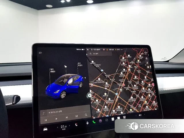 Tesla Model Y 2021 Синий из Кореи, фото 2