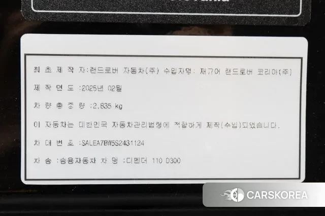 Land Rover Defender (L663) 2025 Черный из Кореи, фото 2