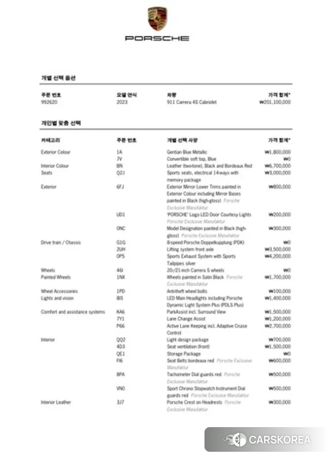 Porsche 911(992) 2023 Синий из Кореи, фото 3