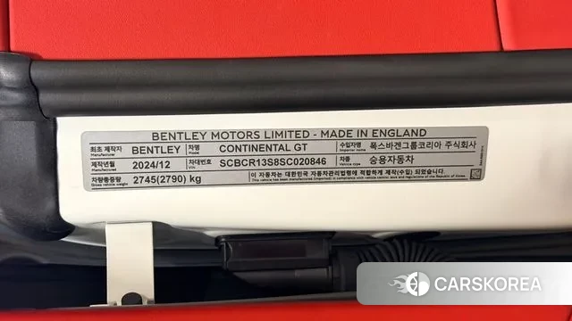 Bentley Continental GT 4th Generation 2025 Белый из Кореи, фото 3