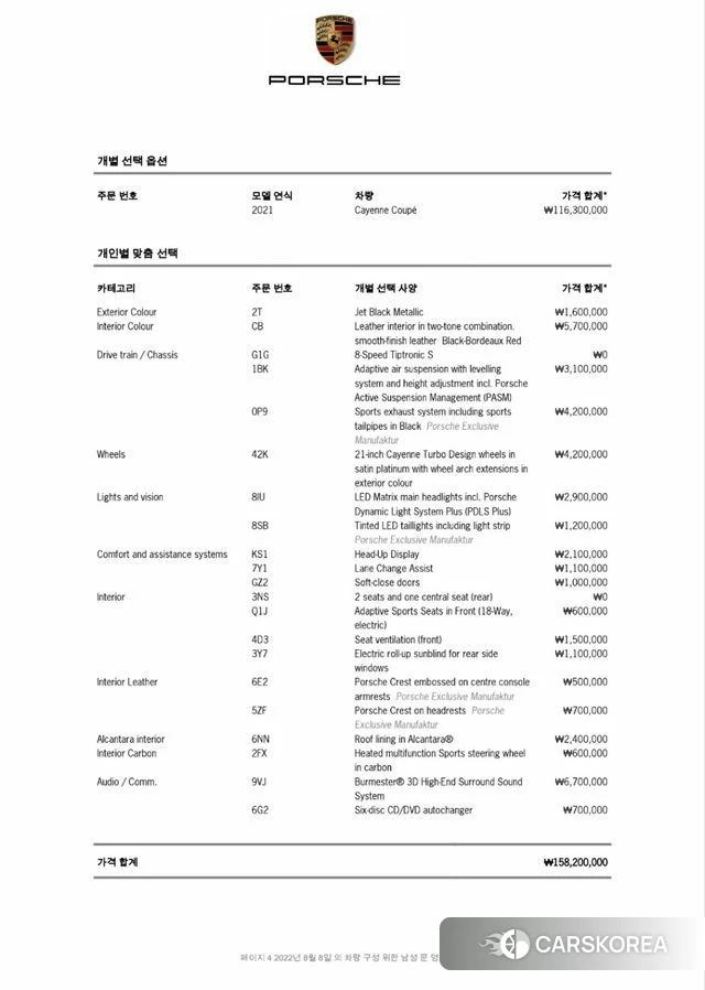 Porsche Cayenne (PO536) 2021 Черный из Кореи, фото 3