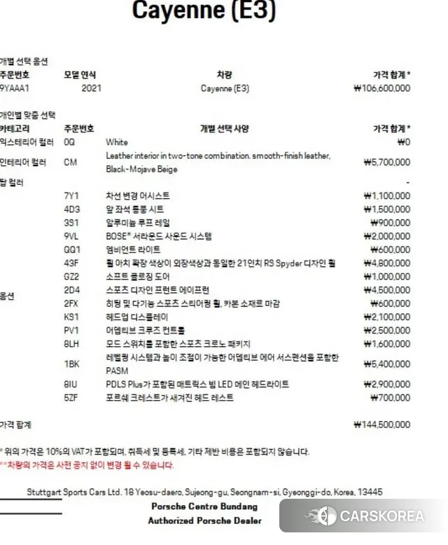 Porsche Cayenne (PO536) 2021 Белый из Кореи, фото 3