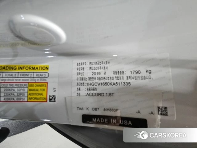 Honda Accord 10th Generation 2019 Белый из Кореи, фото 3