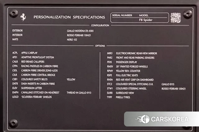 Ferrari F8 Spider 2021 Желтый из Кореи, фото 4