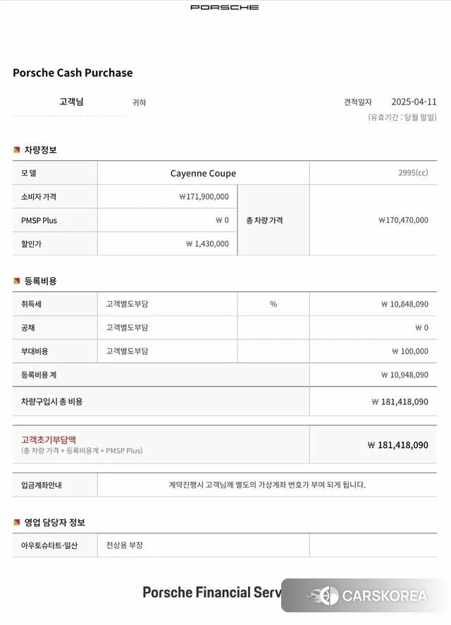 Porsche Cayenne (PO536) 2025 Черный из Кореи, фото 6