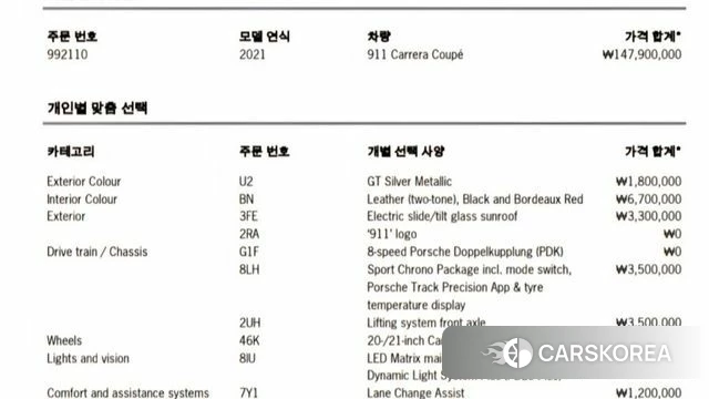 Porsche 911(992) 2021 Серебристо-серый из Кореи, фото 6