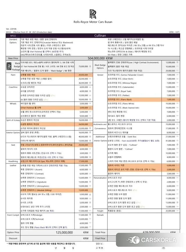 Rolls-Royce Cullinan id 3452592 из Кореи 7