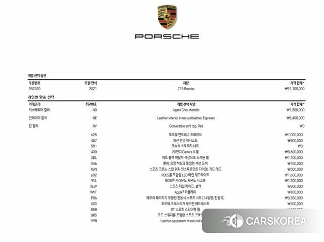 Porsche 718 Boxster id 3839962 из Кореи 7
