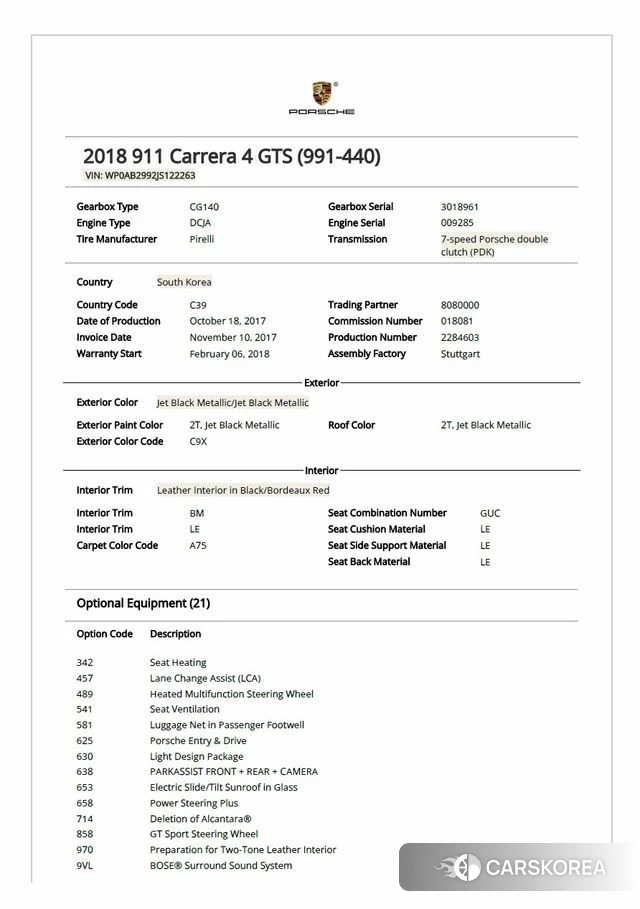 Porsche 911 id 3966597 из Кореи 8