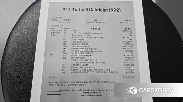 Porsche 911(992) id 3333058 из Кореи 9