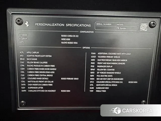 Ferrari F8 Spider id 3463780 из Кореи 9