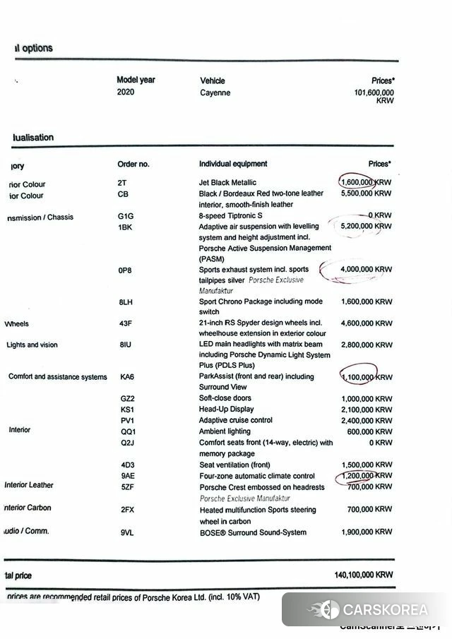 Porsche Cayenne (PO536) id 3844723 из Кореи 9