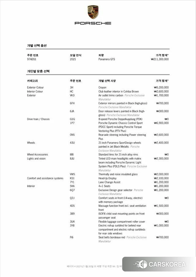 Porsche Panamera (971) id 4464512 из Кореи 10
