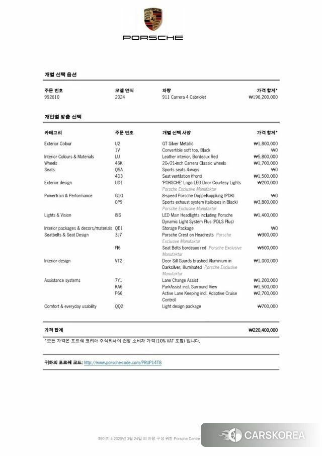 Porsche 911(992) id 4291944 из Кореи 10