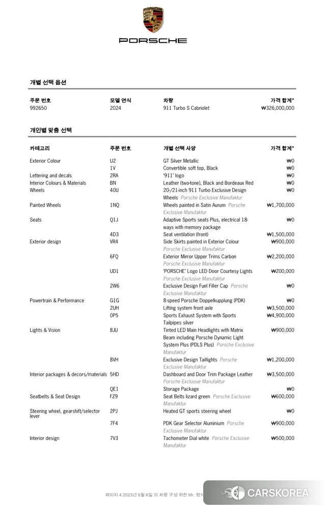 Porsche 911(992) id 3393959 из Кореи 10