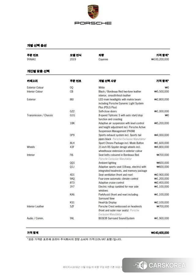 Porsche Cayenne (PO536) id 3339416 из Кореи 10