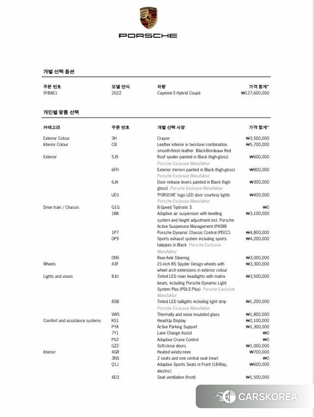 Porsche Cayenne (PO536) id 3953958 из Кореи 10