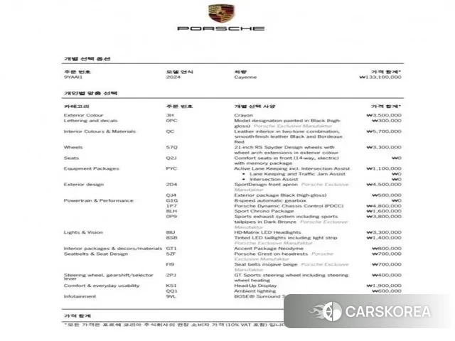 Porsche Cayenne (PO536) id 3447135 из Кореи 10