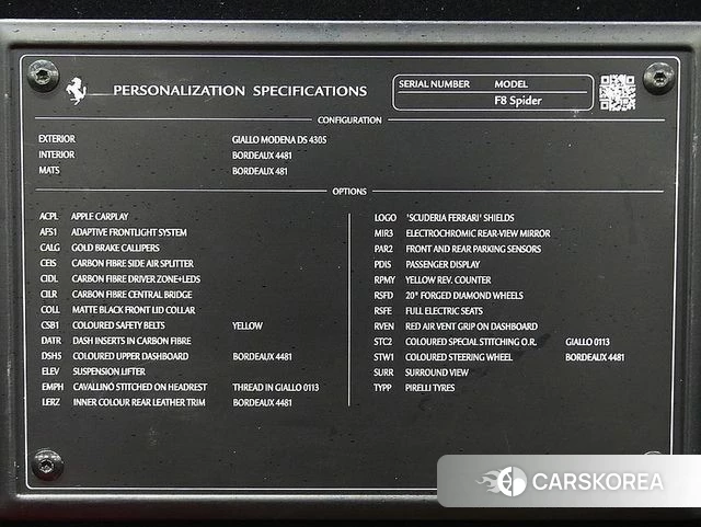 Ferrari F8 Spider id 4470600 из Кореи 10