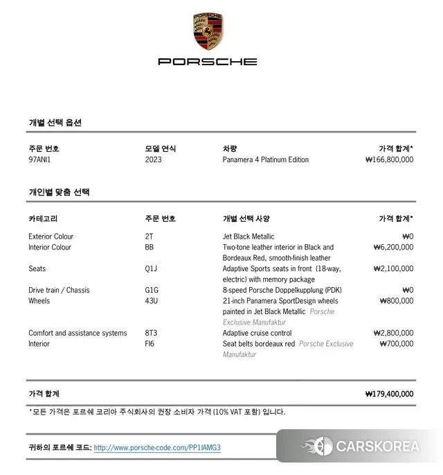 Porsche Panamera (971) id 3503124 из Кореи 11