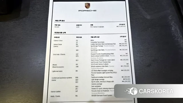 Porsche 911(992) id 3165937 из Кореи 11