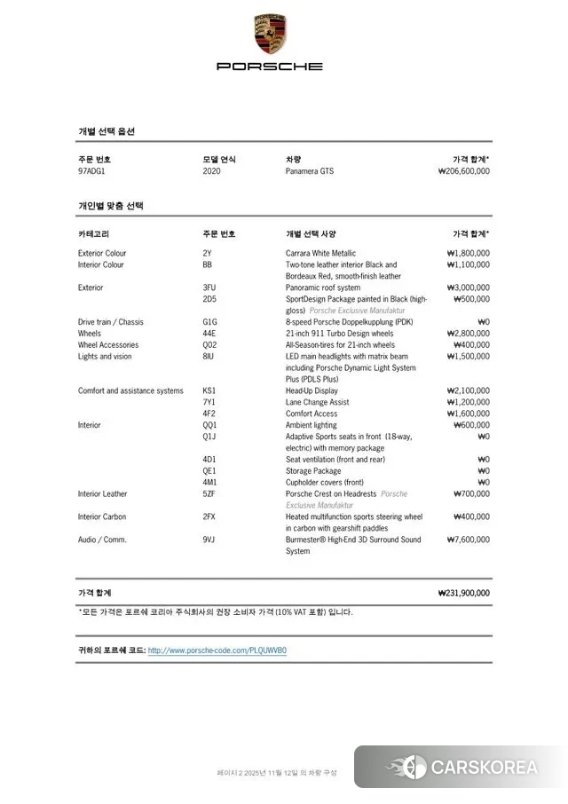 Porsche Panamera (971) id 3434022 из Кореи 11