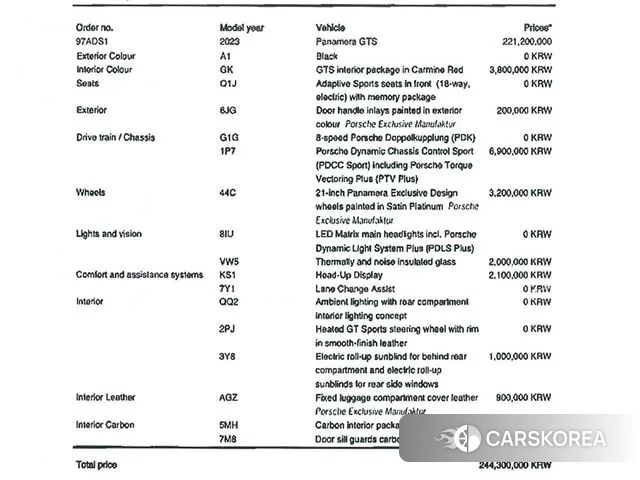 Porsche Panamera (971) id 3467761 из Кореи 11