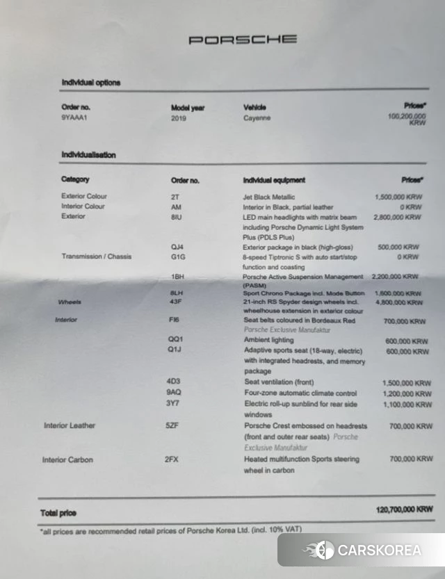 Porsche Cayenne (PO536) id 4514565 из Кореи 11