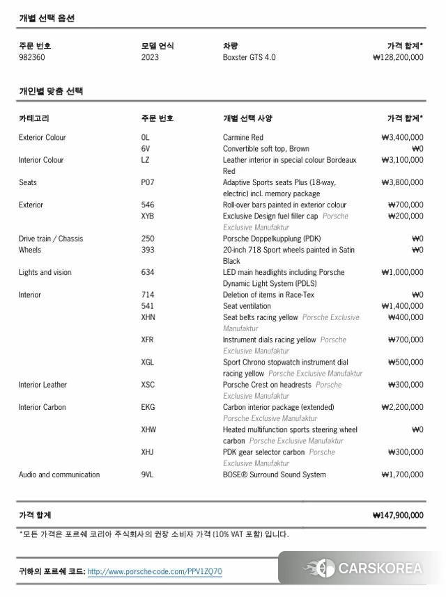 Porsche 718 Boxster id 4670435 из Кореи 11