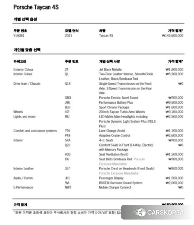 Porsche Taycan id 3355857 из Кореи 11