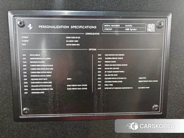 Ferrari 488 Spider id 3039387 из Кореи 11