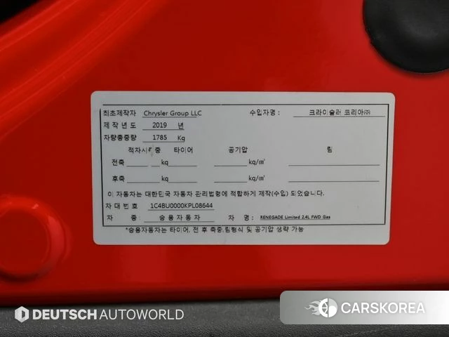 Jeep Renegade id 3879562 из Кореи 11