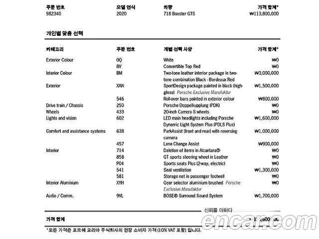 Porsche 718 Boxster id 2945856 из Кореи 11