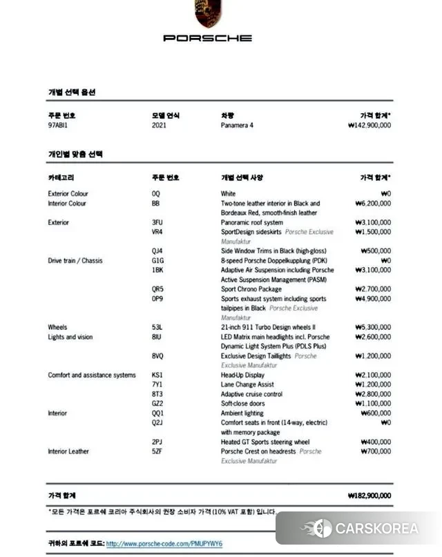 Porsche Panamera (971) id 2975761 из Кореи 11